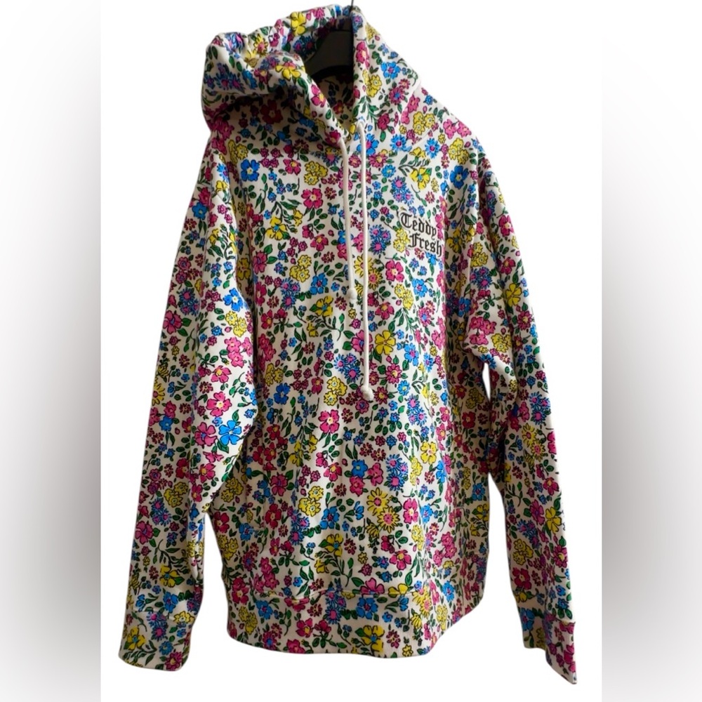 Teddy Fresh Hoodie Floral All over Pattern Small NWOT SIZE S OVERSIZED M/L//XL